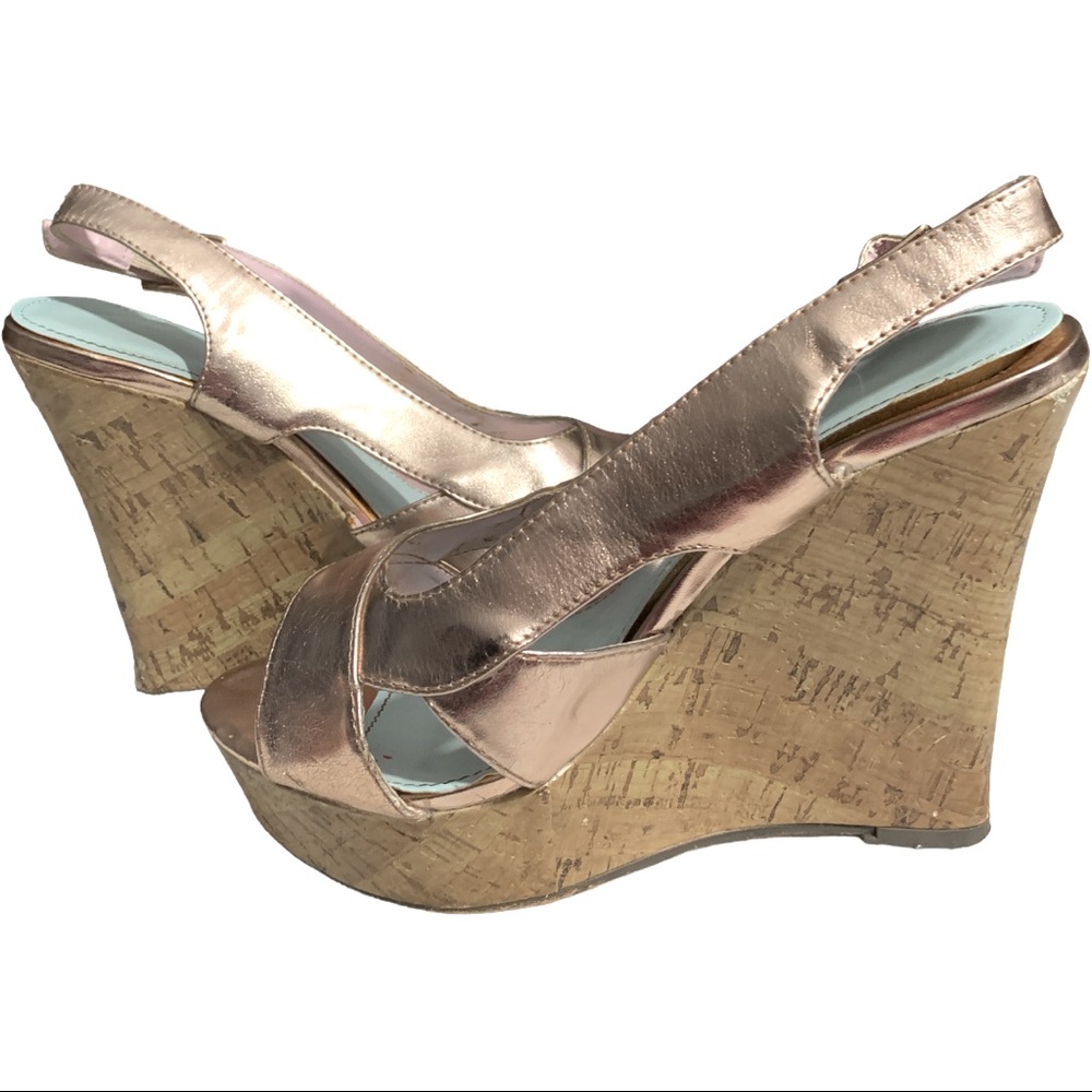 Pink Shiny  High Platform  Shoes Size 8
